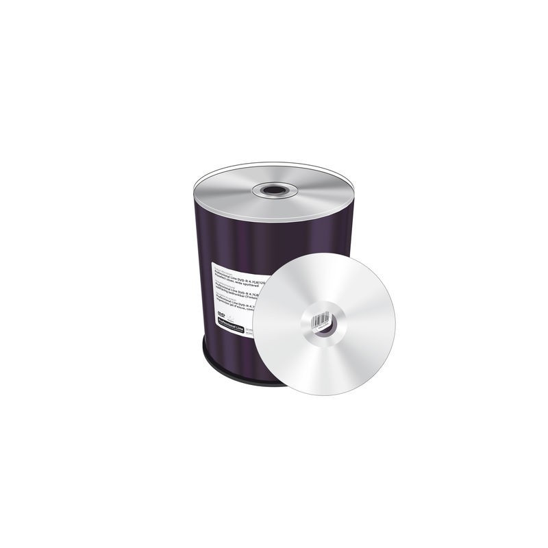 Prof. Line DVD-R 4,7 Go|120 min 16x, imprimable jet d'encre surface intégrale, argent pros., Wide Sputtered, spindle 100