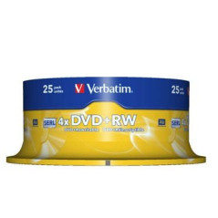 Verbatim DVD+RW Serl 4,7GB 4X superficie argento opaco campana 25