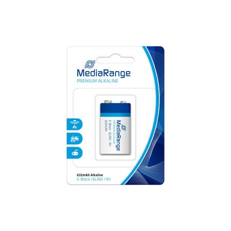 MediaRange Premium Alkaline Battery, E-Block|6LR61|9V