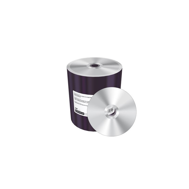 Prof. Line DVD-R 4,7GB 120min 16x, silber, unbedruckt, Wide Sputtered, Shrink 100