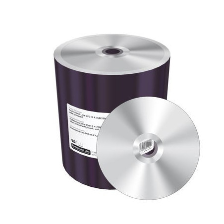 Prof. Line DVD-R 4.7GB 120min 16x, prateado, sem impressão, Wide Sputtered, Shrink 100