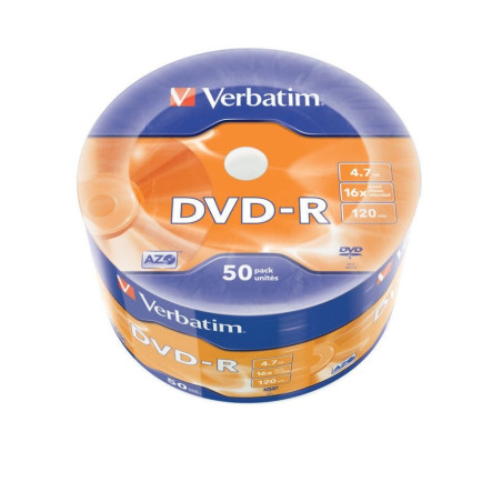 Verbatim DVD-R AZO 4,7GB 16X superficie plata mate Shrink 50
