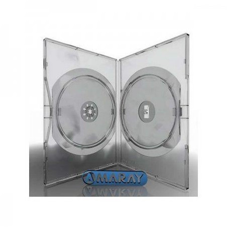 Pack 50 Amaray 14mm DVD-Hülle für 2 Discs mit Clips, Transparent