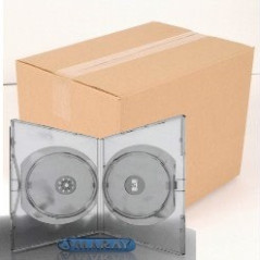 Amaray Caixa de DVD para 2 discos, 14 mm, cor transparente