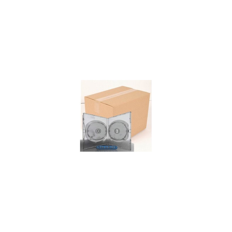 Pack 50 Amaray 14mm custodia DVD per 2 dischi con clip, trasparente