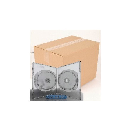 Amaray Caixa de DVD para 2 discos, 14 mm, cor transparente