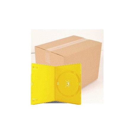 Pack 50 Amaray 14mm boîtier DVD pour 1 disque avec clips, jaune