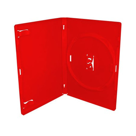 Pack 50 Amaray 14mm Caixa DVD para 1 disco with clips, Rojo