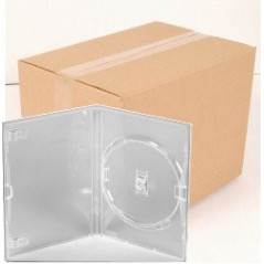Amaray Caja de DVD para 1 disco, 14 mm, color transparente