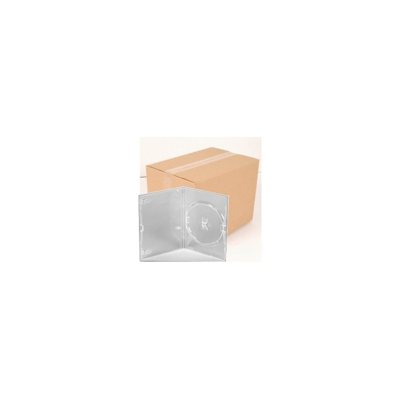Pack 50 Amaray 14mm custodia DVD per 1 disco con clip, trasparente