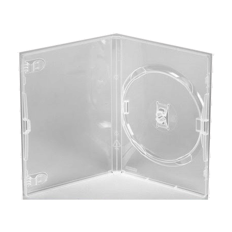 Pack 50 Amaray 14mm custodia DVD per 1 disco con clip, trasparente