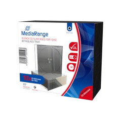 Pack 10 MediaRange CD Jewelcase para 1 disco, 5.2mm, bandeja preta