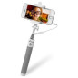 MediaRange Universal Selfie-Stick for Smartphones, with cable, white/grey