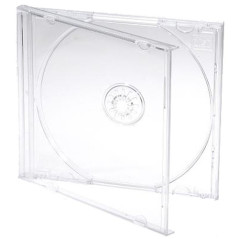 Pack 100 - 10.4mm Cajas CD Jewelcase para 1 CD/DVD Transparente MediaRange
