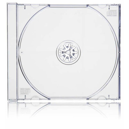 Haute qualité - boîtier CD Jewelcase 10,4mm pour 1 CD/DVD transparent
