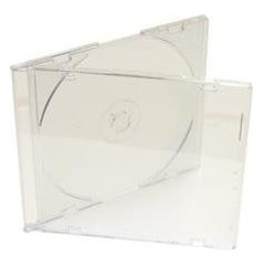 CD slim case for 1 disc, 5.2 mm, transparent – pack of 100
