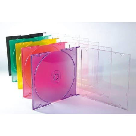 MediaRange CD Soft Slimcase pour 1 disc, 5mm, Couleurs assorties, Pack 20