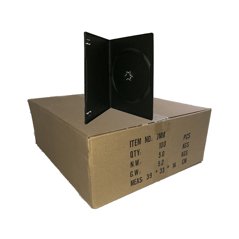 Pack 100 DVD-Hüllen Slim 7mm Schwarz Pack 100 DVD-Hüllen Slim 7mm Schwarz