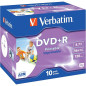 Verbatim DVD+R AZO 4.7GB 16X superfície imprimível wide Jewelcase pack 10 Verbatim DVD+R AZO 4.7GB 16X superfície imprimível wide Jewelcase pack 10