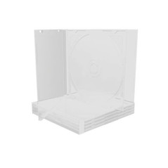 MediaRange Custodia CD Jewelcase per 2 dischi, 10,4mm, vassoio trasparente, pack 5