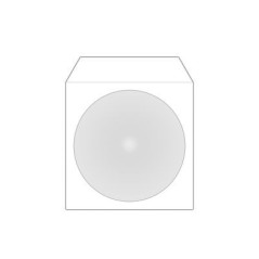 MediaRange Paper sleeves for 1 disc, for mini CD-R and mini DVD-R (8cm), with flap and window, white, pack 50