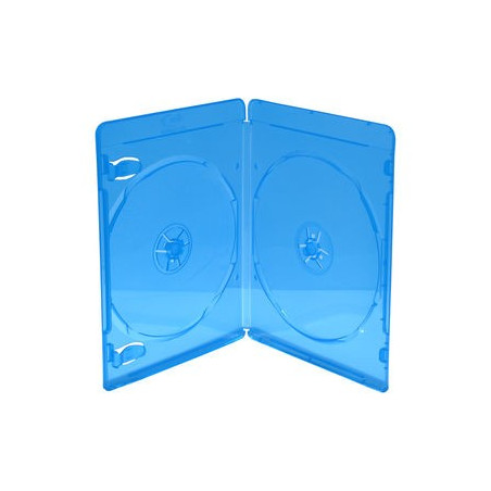 Boitier Bluray pour 2 disques, 7 mm, bleu, lot de 50