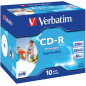 Verbatim CD-R 52x FF Printable AZO  Jewelcase, ID Branded - 10 uds