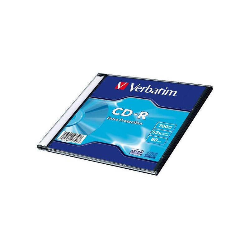 Verbatim CD-R 700MB 52X Oberfläche mit Extra-Schutz Slimcase Pack 1