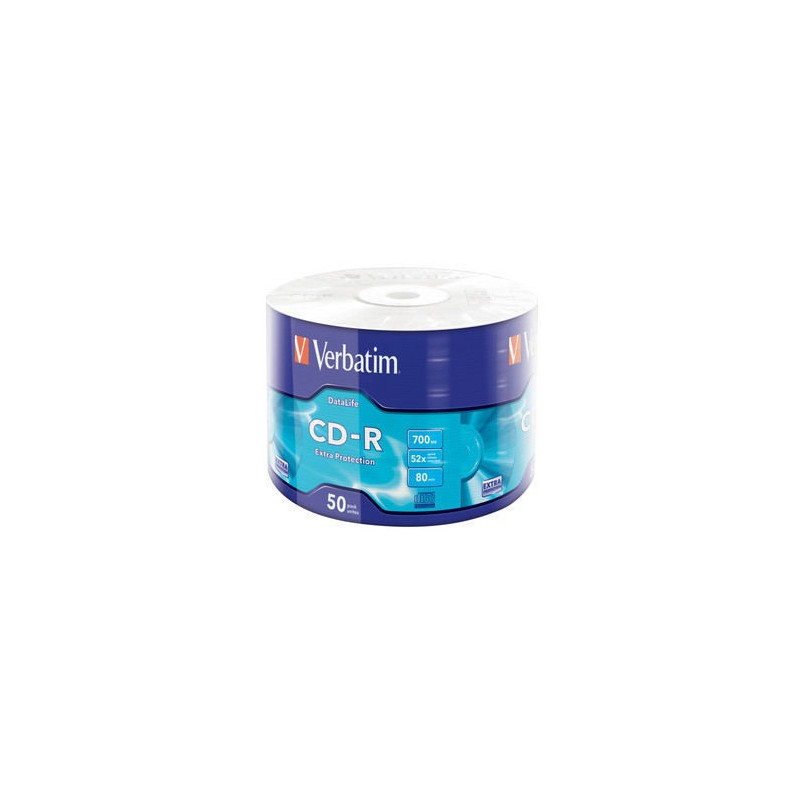 CD-R 52x 700MB Verbatim Extra Protection cake 50 unid.