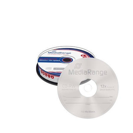 MediaRange CD-RW 700MB 80min 12x speed, rewritable, Cake 10