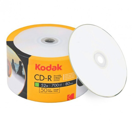 Kodak CD-R 52X Imprimable jet d'encre surface intégrale 80 min/700 Mo K1230150