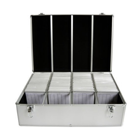 MediaRange Media storage case for 1.000 discs, aluminum look, with hanging sleeves, silver