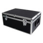 Media storage case for 500 discs, aluminum look, with hanging sleeves, black