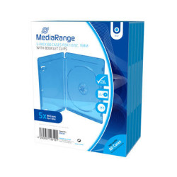 MediaRange Caja BD para 1 disco, 11mm, Azul, Pack 5