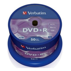 Verbatim DVD+R 4,7 Go 16x – Spindle 50 | DVDi.fr