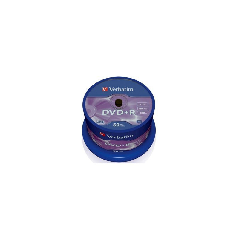 Verbatim DVD+R AZO 4.7GB 16X superfície prateada mate cake 50