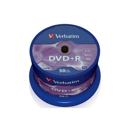 Verbatim DVD+R AZO 4.7GB 16X MATT SILVER SURFACE Cake 50