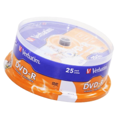 Verbatim DVD-R 4,7 GB 16x bedruckbar – Spindel 25 | DVDi.fr