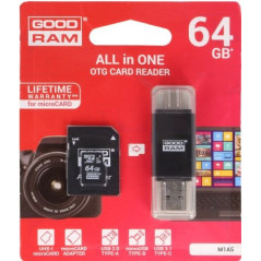 Micro SDHC Goodram 64GB CLASS10 UHS + Adaptador + Pen Type C