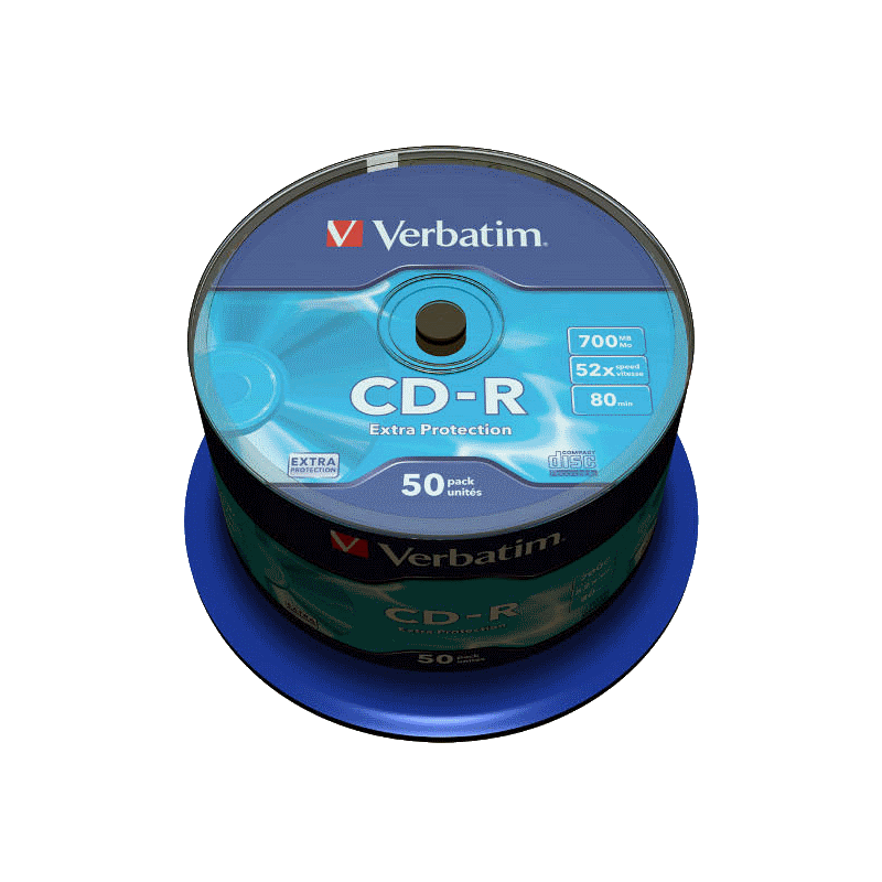 Verbatim CD-R 700MB 52X Superficie extra protezione campana 50 Verbatim CD-R 700MB 52X Superficie extra protezione campana 50