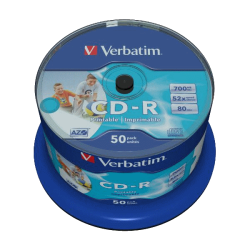 MediaRange CD-R 900 Mb100 min 48 x hastighet, bläckstråleskrivare Fullface  Printable, Cake 25, MR243 : : Elektronik
