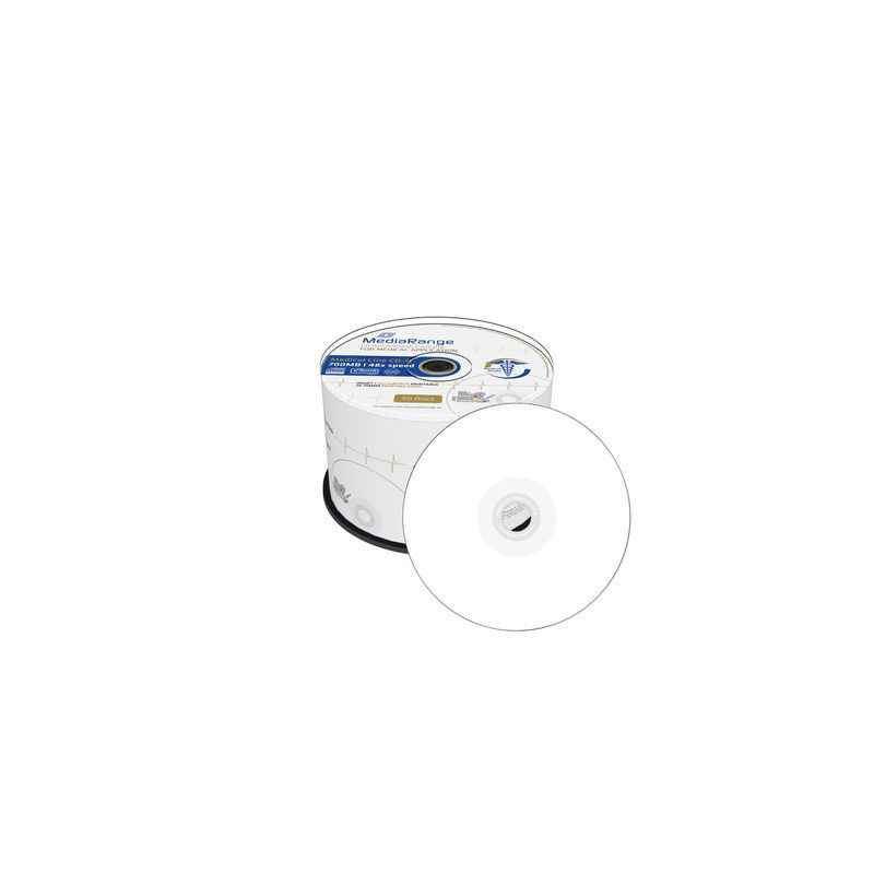 MediaRange Medical Line CD-R 700MB|80min 48x, Inkjet vollflächig bedruckbar, Spindel 50