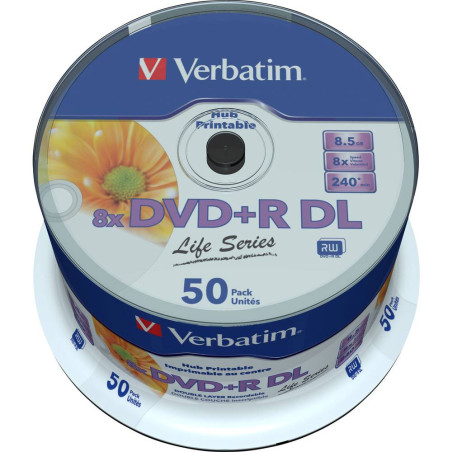 DVD+R DL Verbatim 8x Double couche imprimable 50 pcs