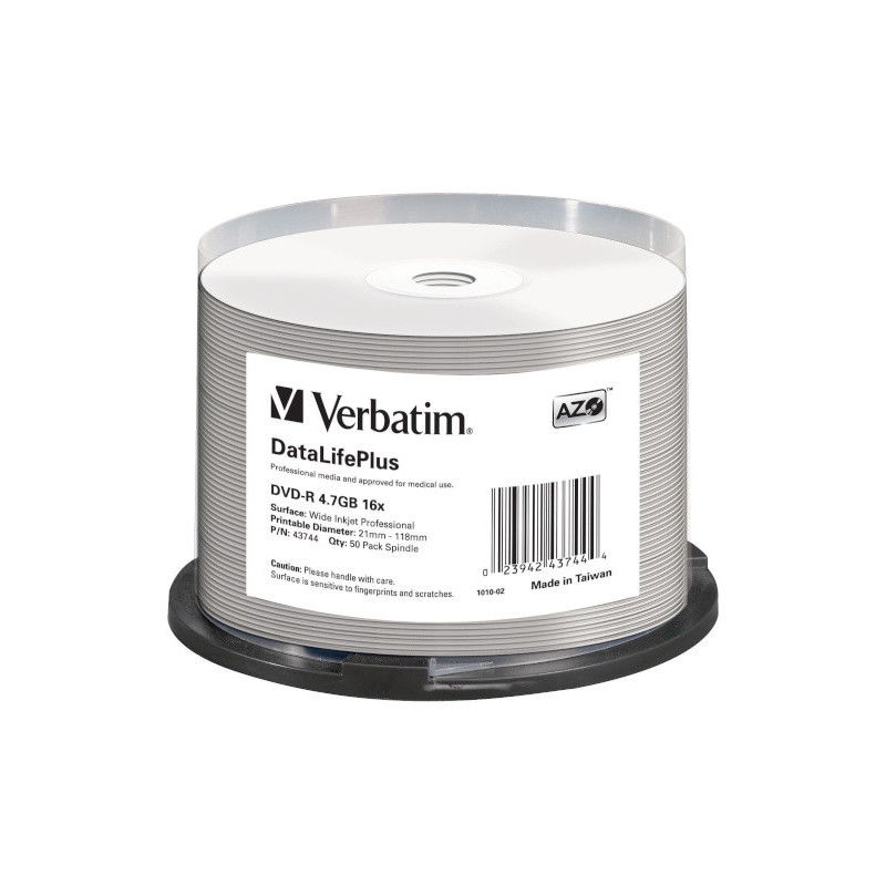 DVD-R 16x Verbatim Stampabile inkjet bianco su tutta la superficie campana 50 pz.