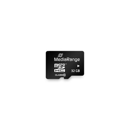 MediaRange Carte mémoire microSDHC, classe 10, avec adaptateur SD, 32 Go