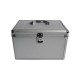 MediaRange Media storage case for 200 discs, aluminum look, with hanging sleeves, silver