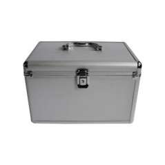 MediaRange Media storage case for 300 discs, aluminum look, with hanging sleeves, silver