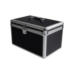 MediaRange Media storage case for 300 discs, aluminum look, with hanging sleeves, silver