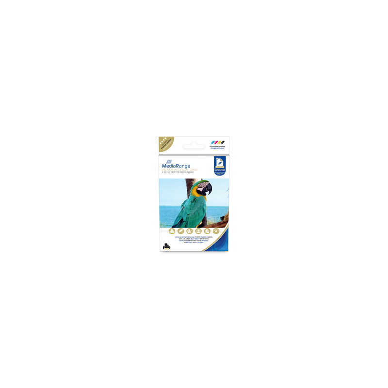 MediaRange Carta fotografica 100x150mm per stampanti inkjet, extra lucida, 150g, 50 fogli