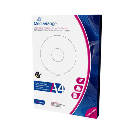MediaRange Etiquetas para CD/DVD – pack de 100 | DVDi.fr